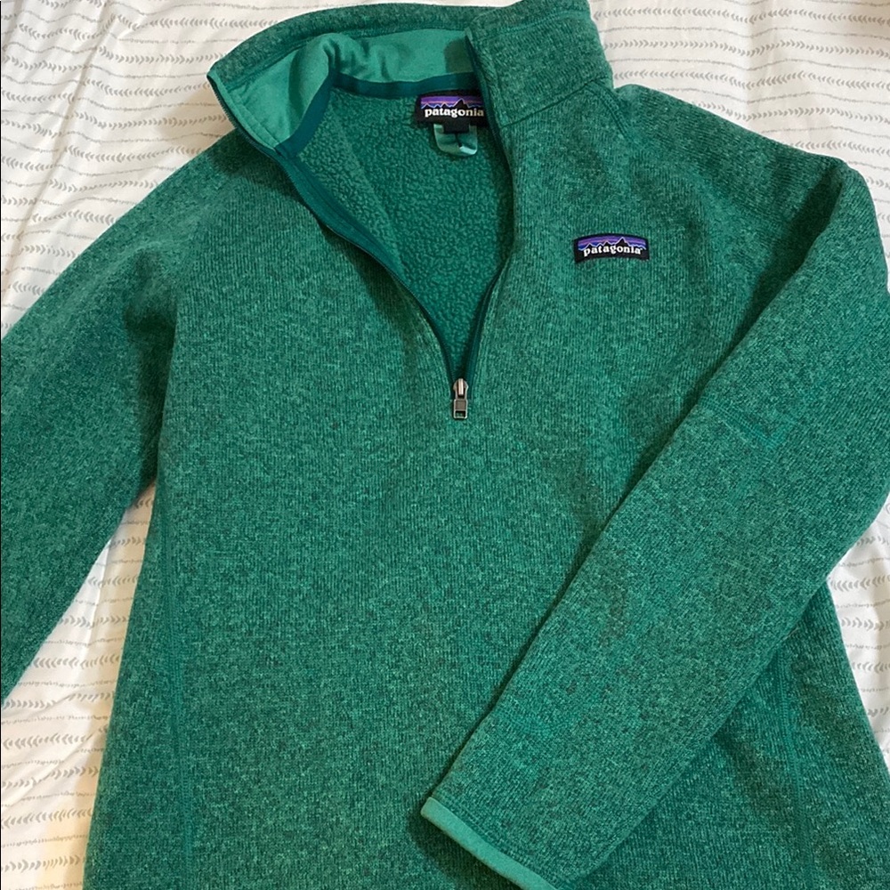 Patagonia Teal Quarter-Zip Fleece